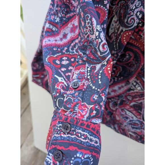 Catherines Multicolored Magenta Paisley Button Up Blouse Shirt Top Size 3XL - Picture 6 of 8